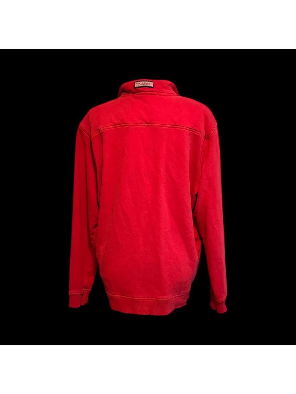 Vineyard Vines Men’s Red Quarter Zip Pullover Sweatshirt - Picture 2 of 4